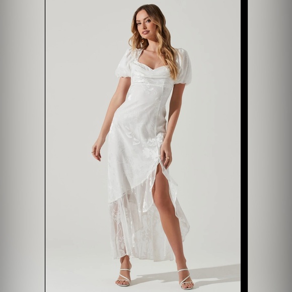 Dayanara Floral Burnout Puff Sleeve Midi Dress - Picture 2 of 2